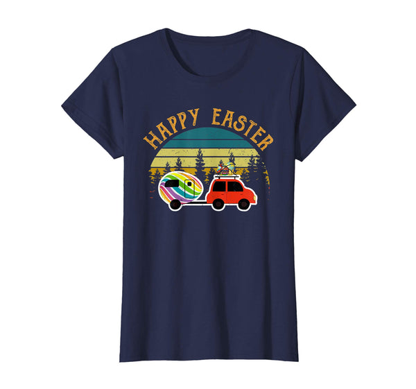 Camping T Shirt Happy Easter Day Bunny Eggs Vintage Gift