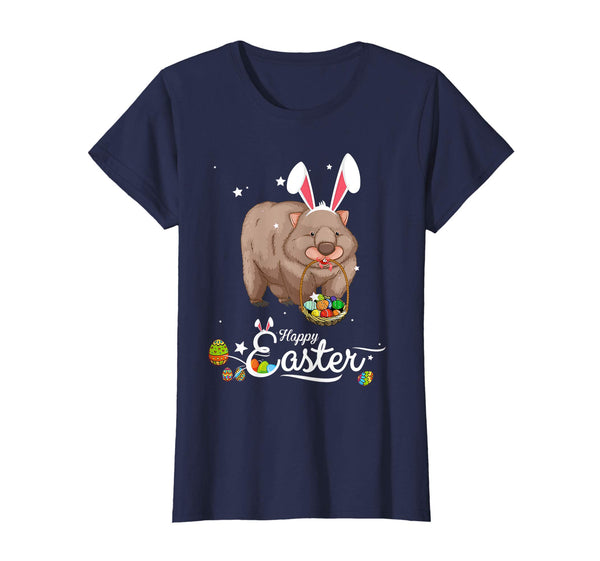 Cute Easter Wombat with Bunny Ears and Eggs T Shirt
