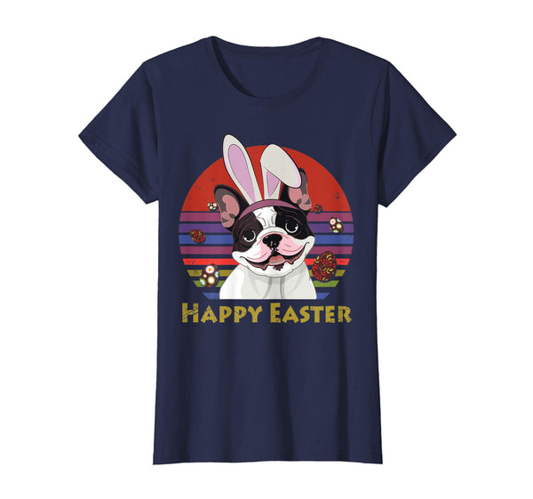 French Bulldog With Bunny Headband Happy Easter Tshirt Gifts