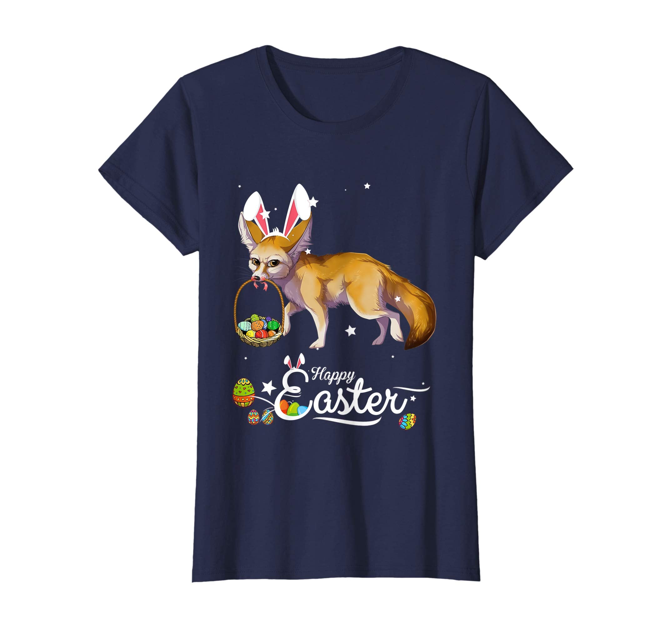 Cute Easter Fox with Bunny Ears and Eggs T Shirt