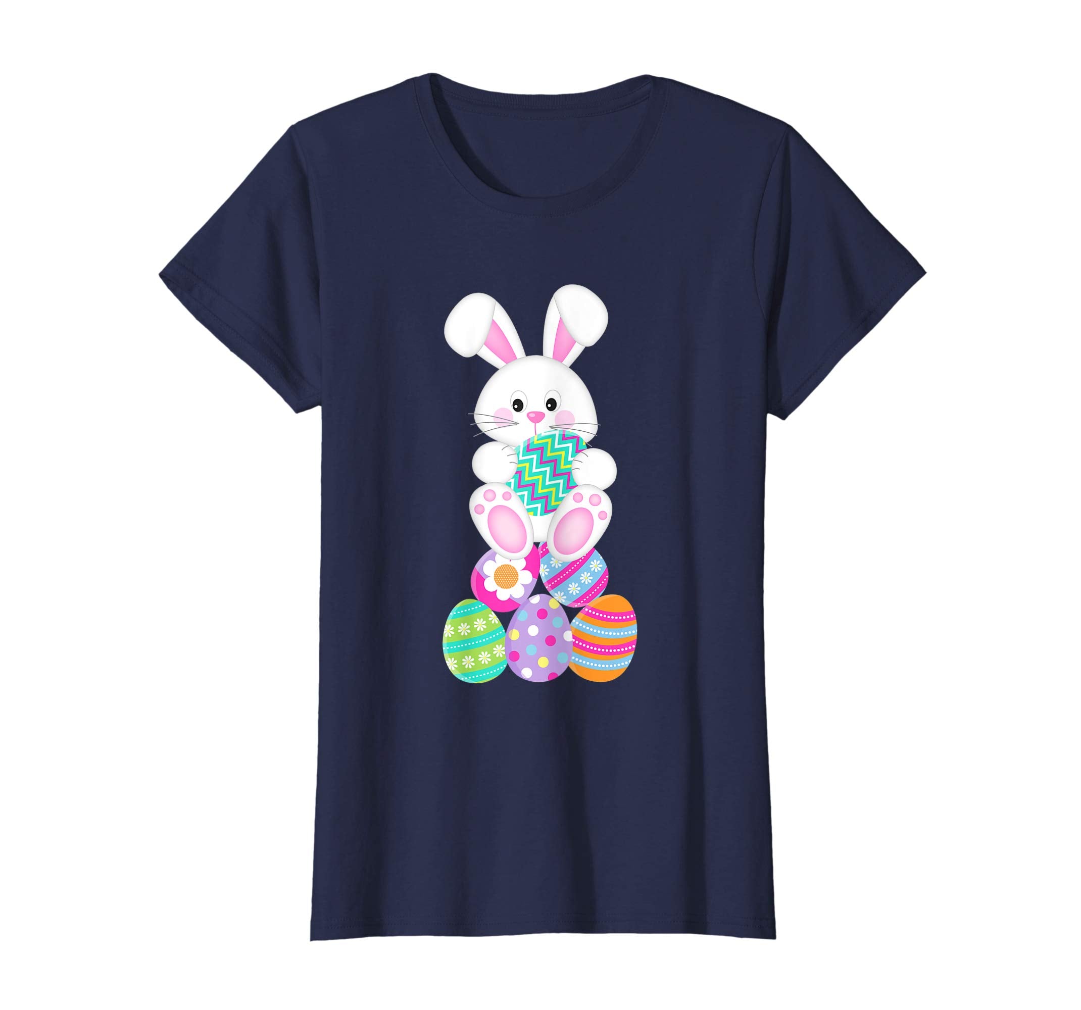 Happy Easter Shirt Cute Bunny &amp; Colorful Eggs Easter Gift
