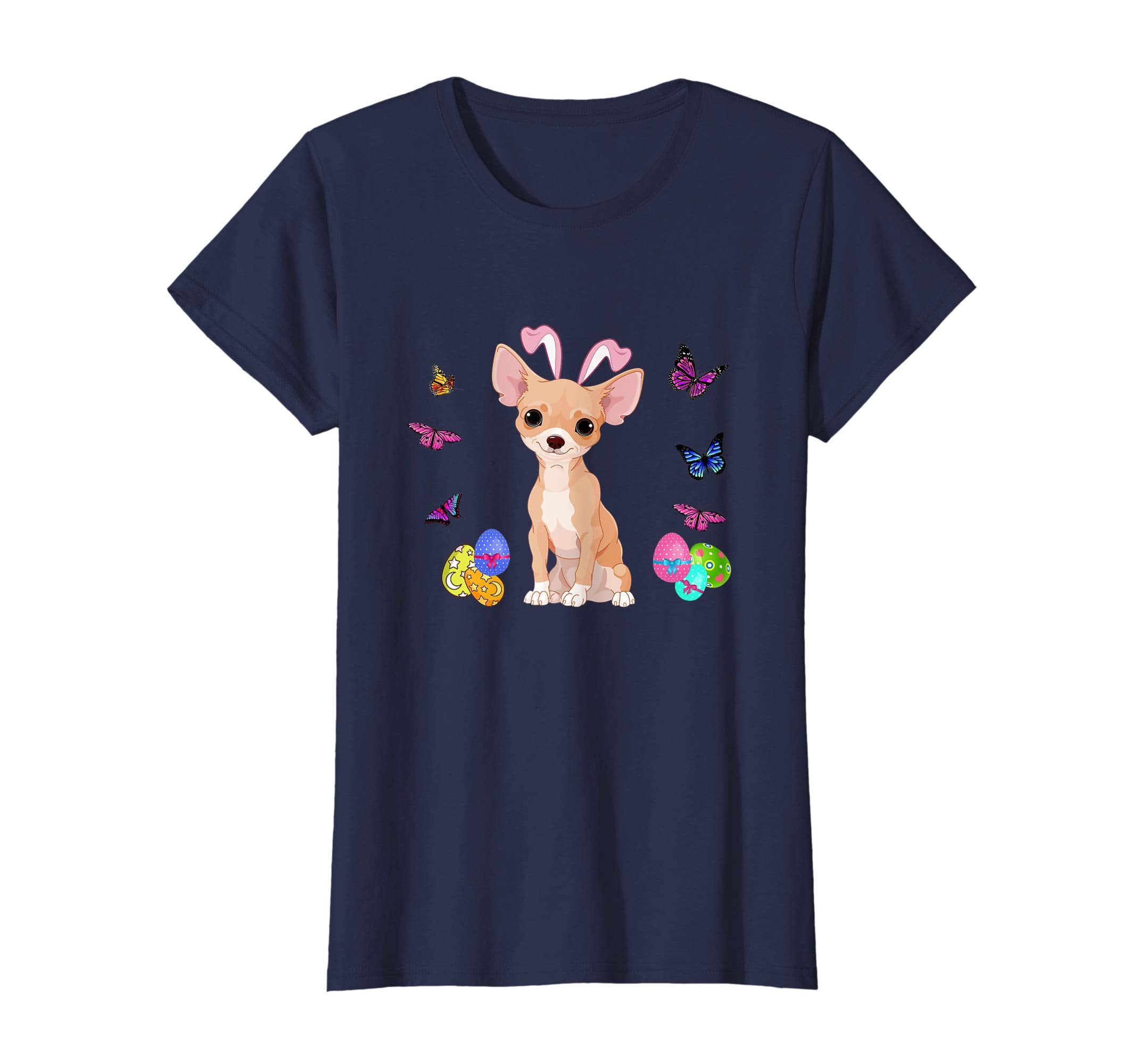 Chihuahua Bunny Rabbit Happy Easter Day T-Shirt