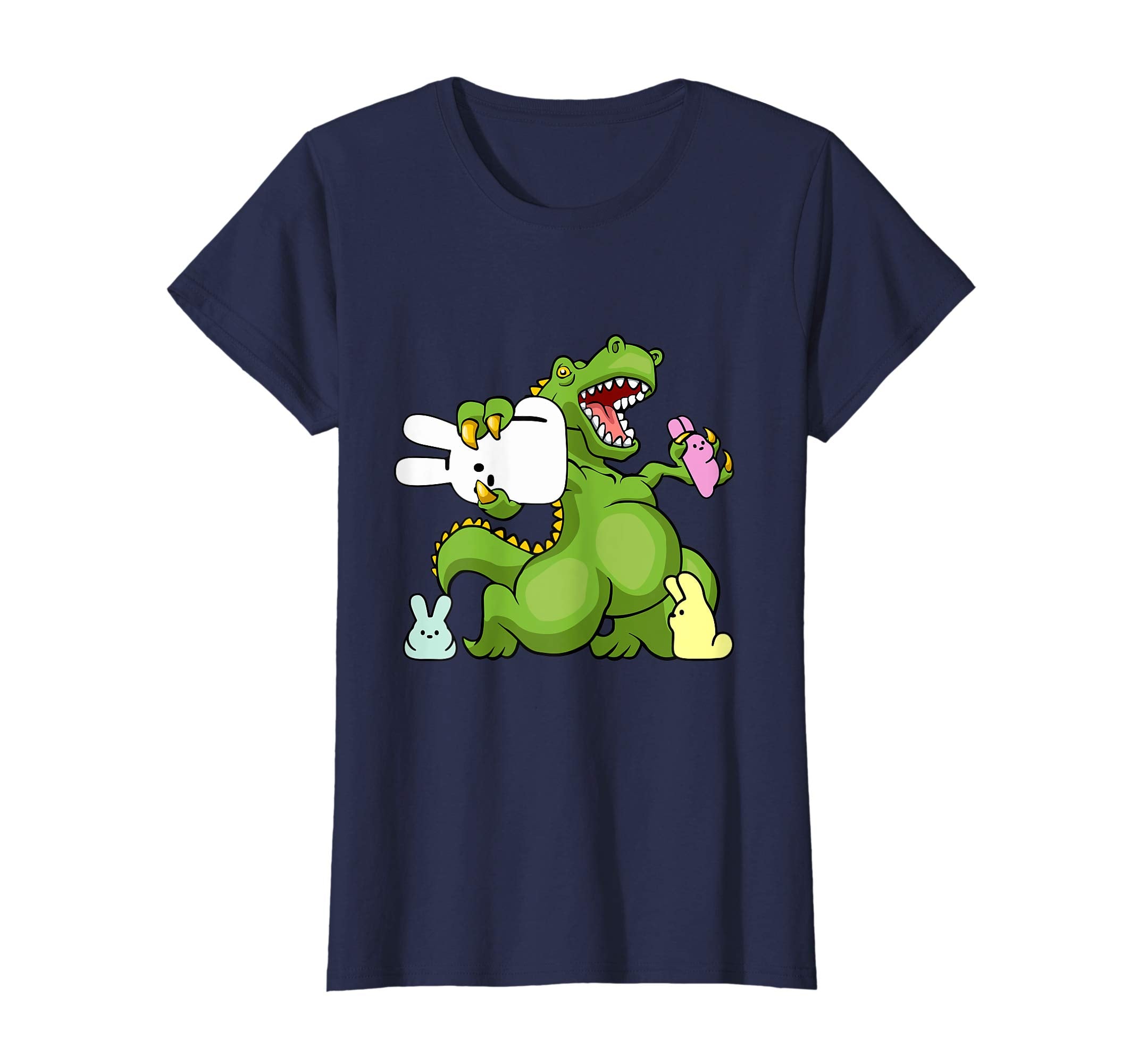 Dinosaur T-rex Eat Bunny Peeps Happy Easter Day T-Shirt