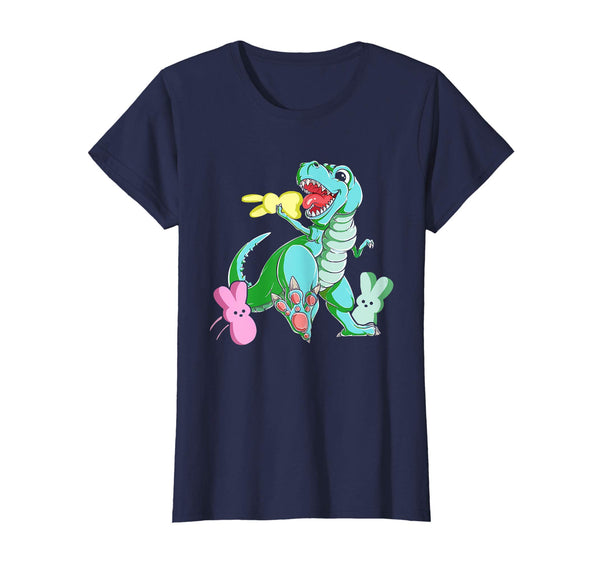 Dinosaur T-rex Eat Bunny Peeps-Happy Easter Day Shirt