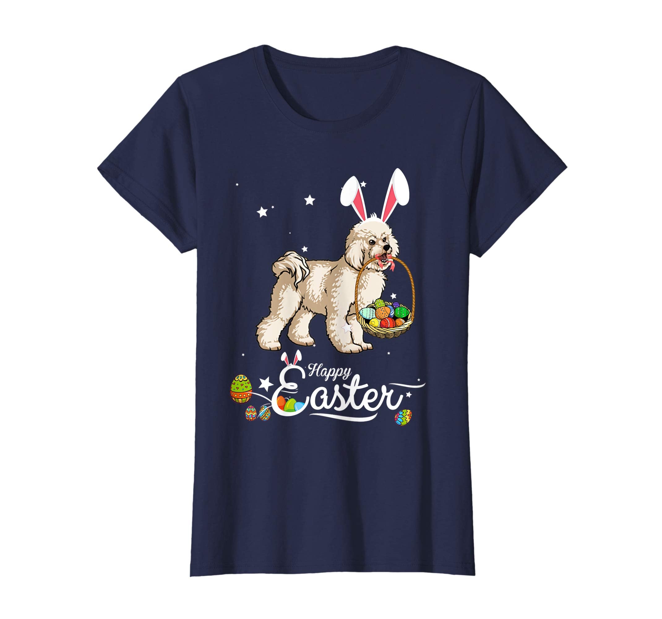Bichon Frise Dog With Bunny Hat Easter Costume T Shirt