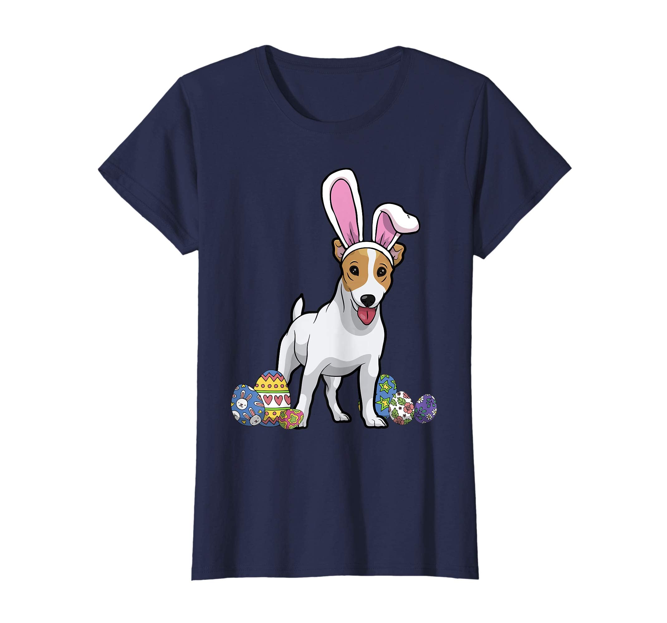 Russell Terrier Dressed As Easter Bunny Rabbit Ears T-Shirt