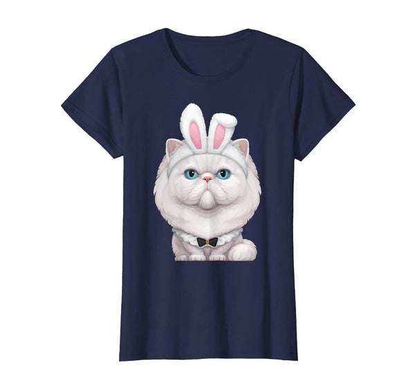 White Persian Cat in the Easter Bunny Costume T-Shirt