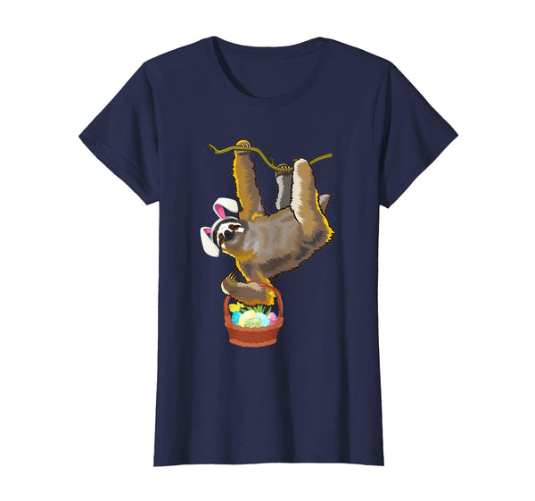 Easter Sloth Shirt Funny Sloth With Bunny Ears and Eggs