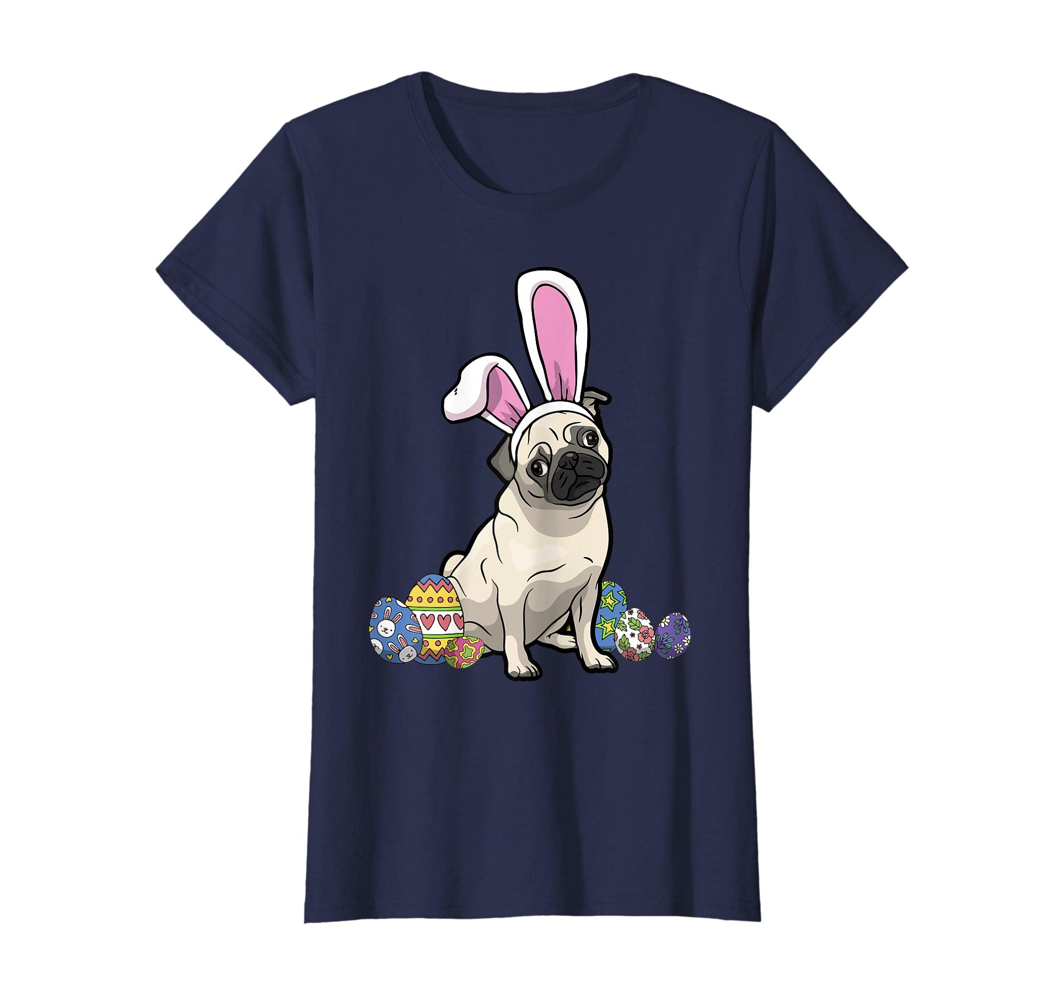 Funny Pug Dressed As Easter Bunny With Rabbit Ears T-Shirt