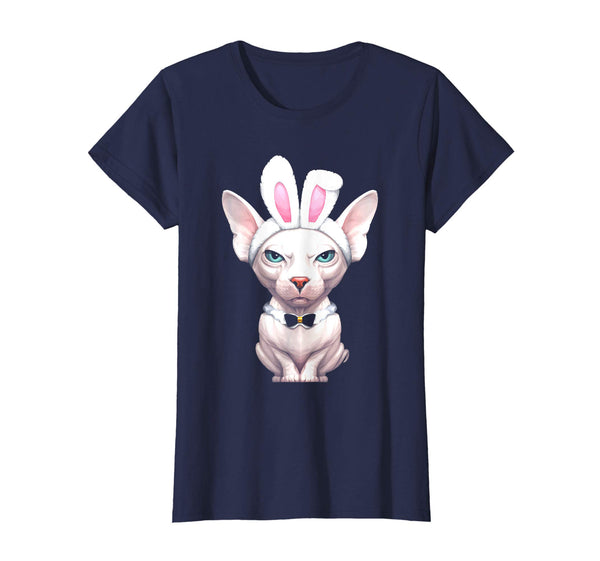 White Sphynx Cat in the Easter Bunny Costume T-Shirt