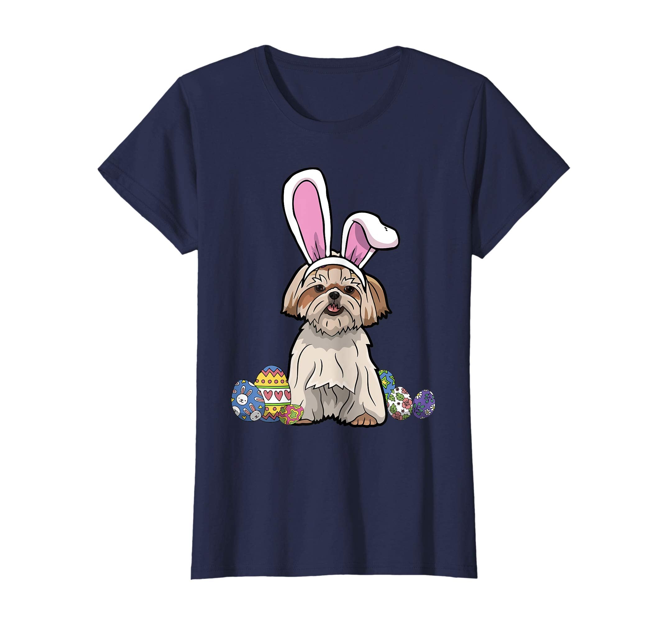 Shih Tzu Dressed As Easter Bunny With Rabbit Ears T-Shirt