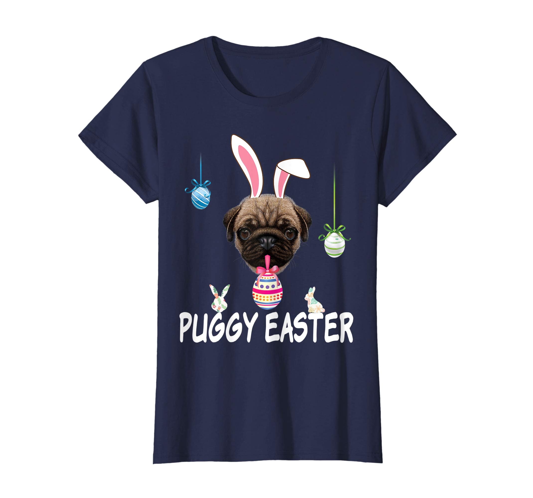 The Puggy Easter Pug Dog Bunny Egg T-Shirt Dog Lover Hunting