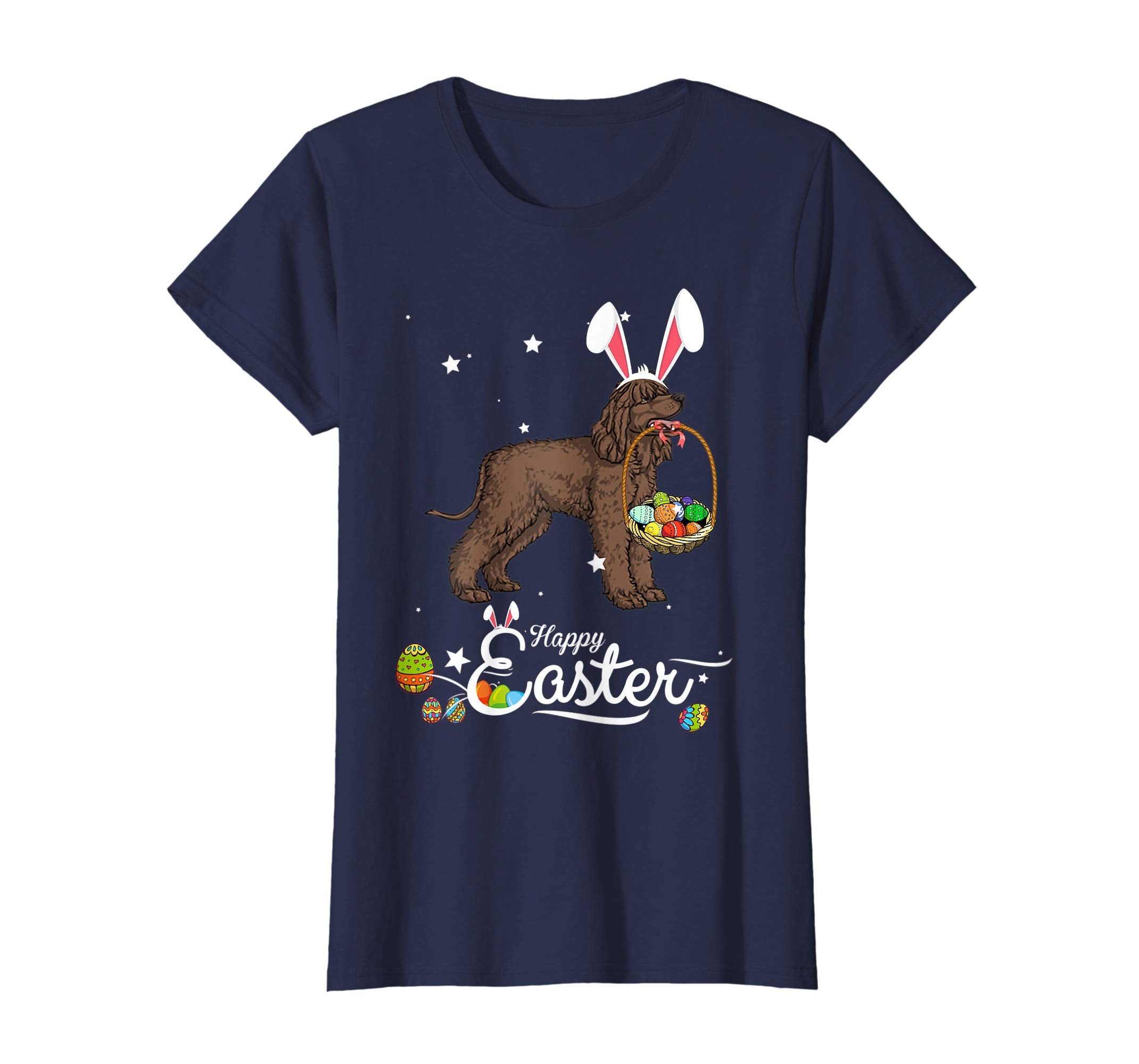 Irish Water Spaniel Dog With Bunny Hat Easter Costume Shirt