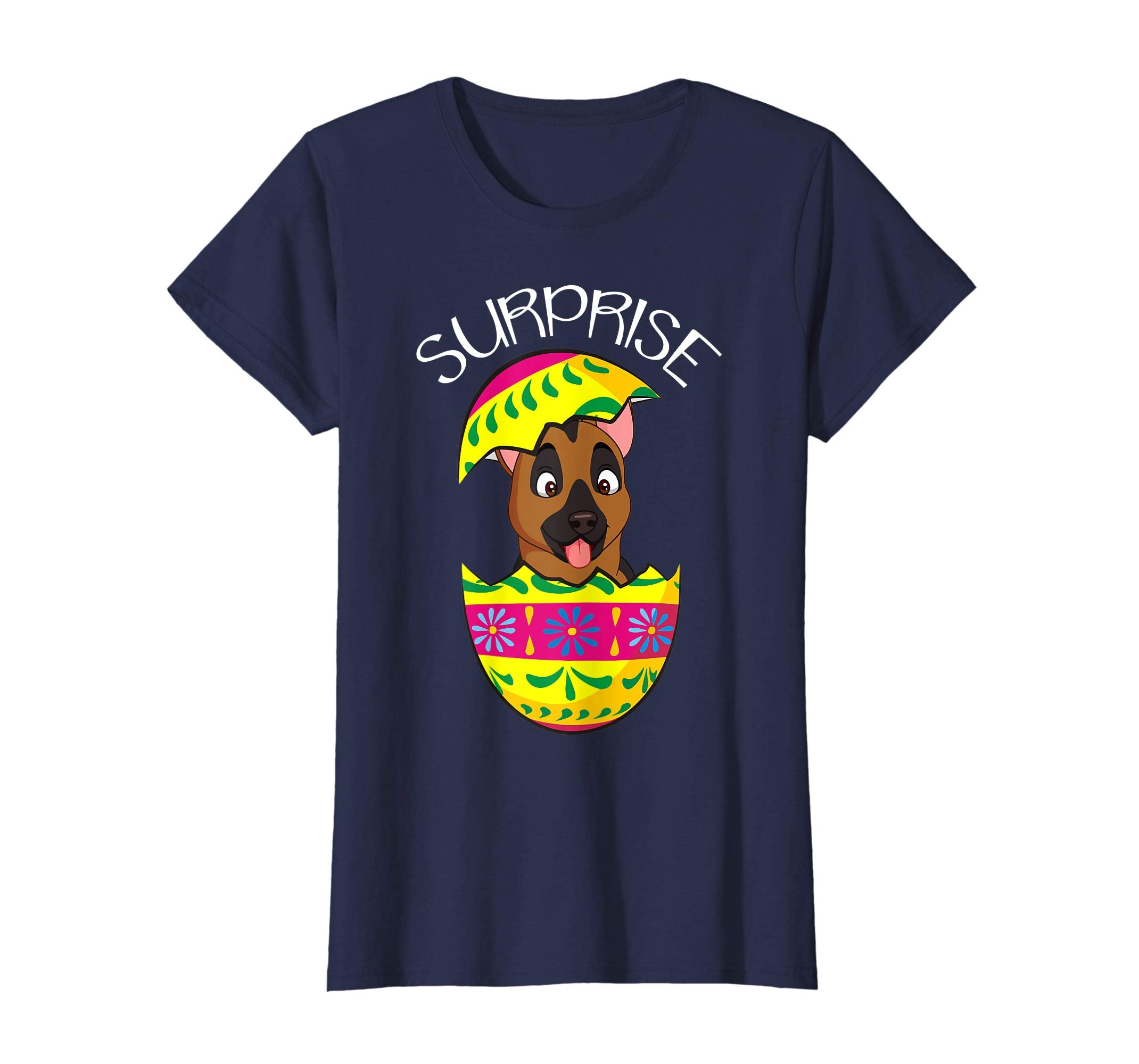 Cute Puppy German Shepherd Hatches Easter Egg Easter T-Shirt