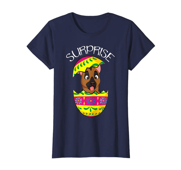 Cute Puppy German Shepherd Hatches Easter Egg Easter T-Shirt