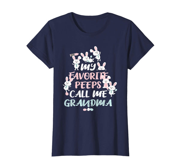Womens My Favorite Peeps Call Me Grandma Easter Bunny T Shirt