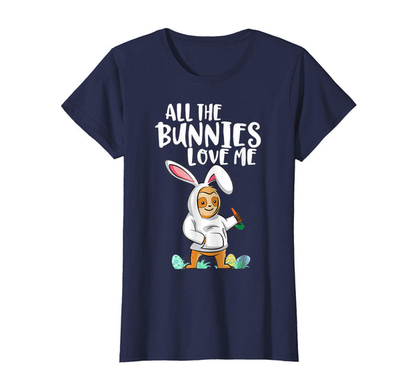 Sloth Easter Bunny Ears Gift Easter Fools Day T Shirt Women
