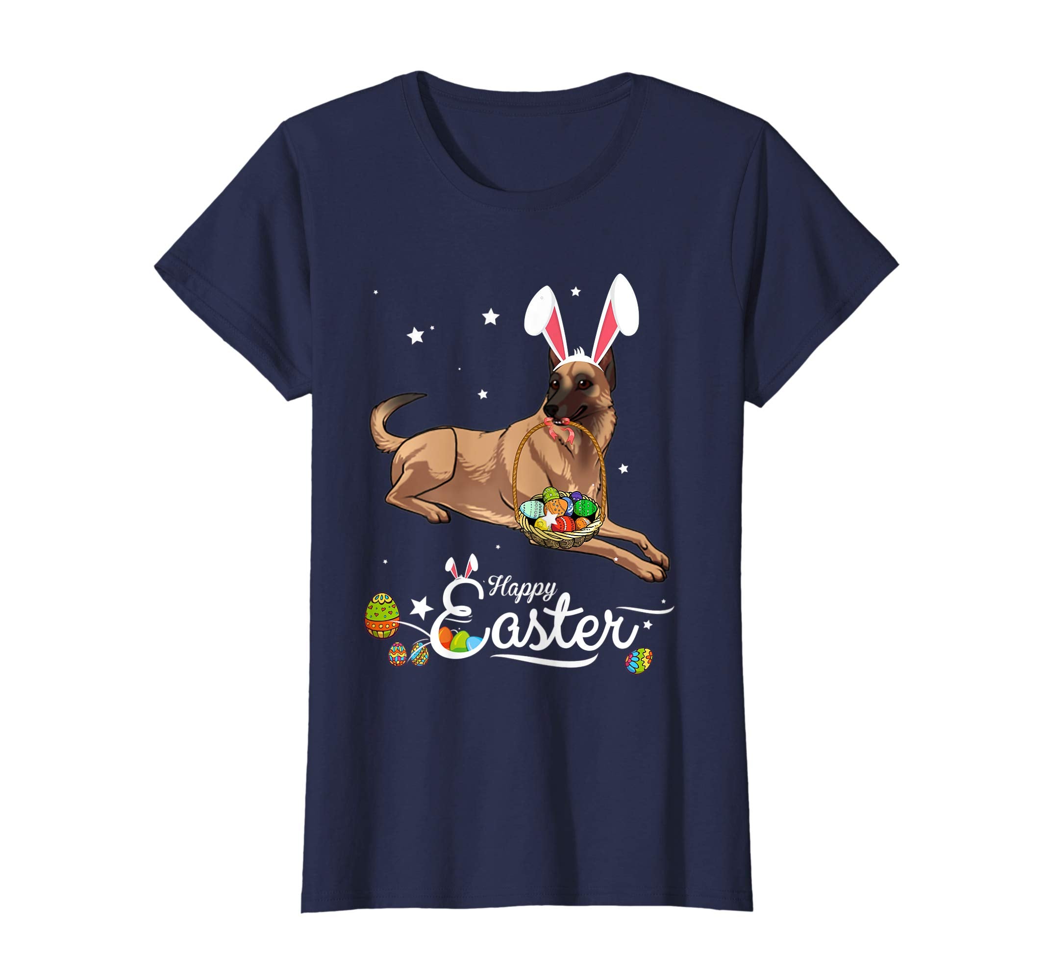 Belgian Malinois Dog With Bunny Hat Easter Costume T Shirt