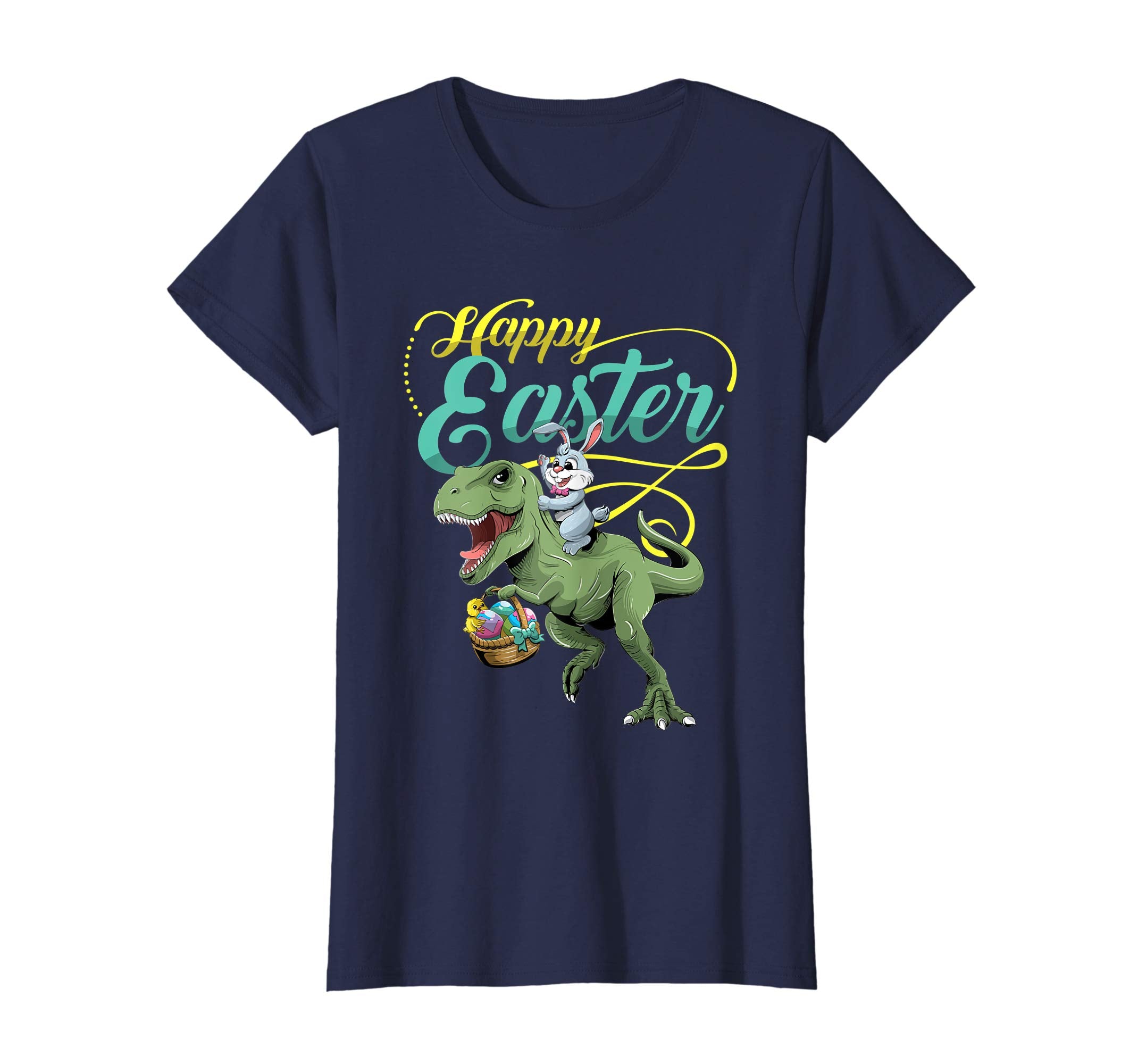 Easter T Shirt for Kids with Cool Bunny and T-rex Egg Hunt