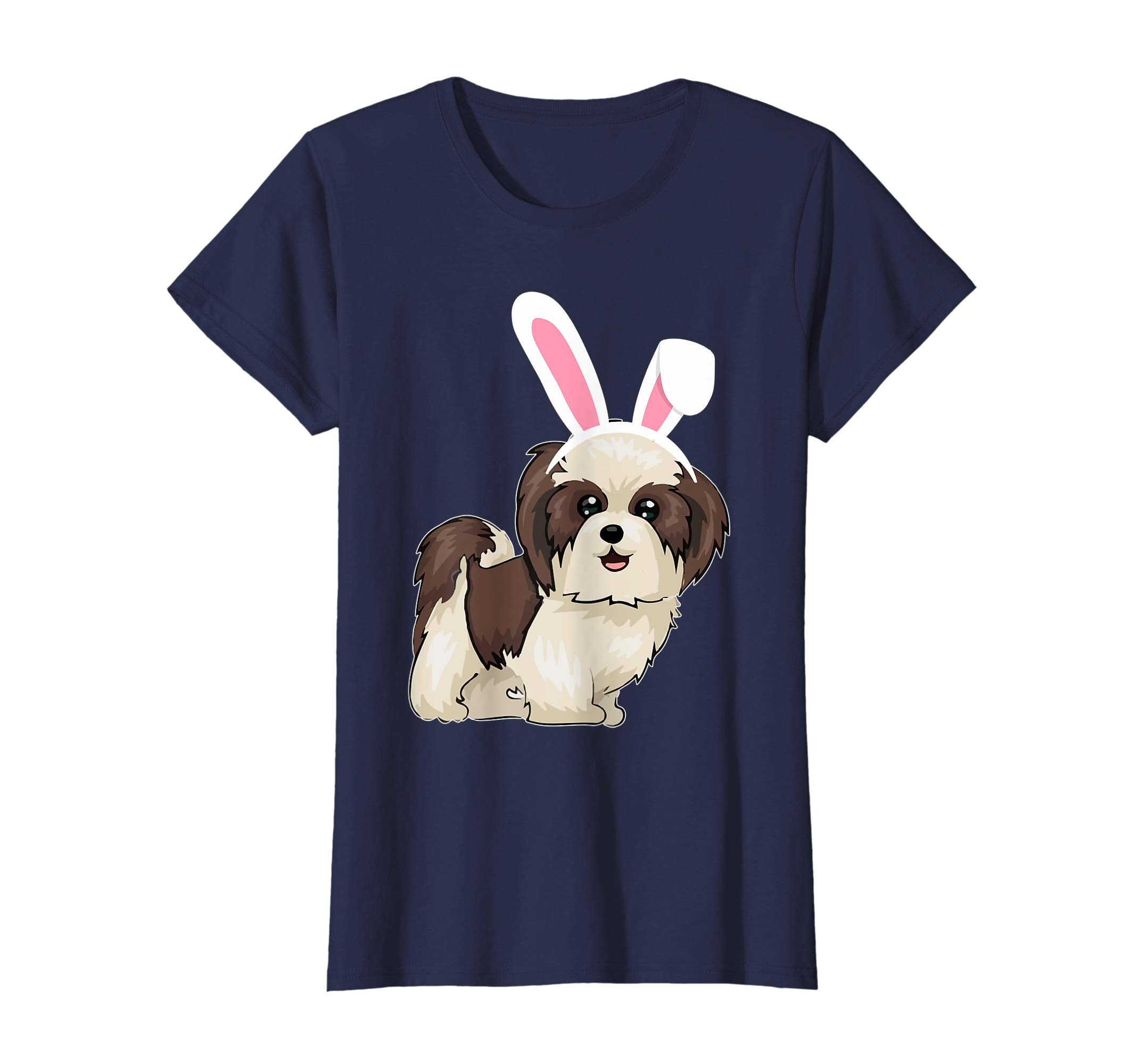 Shitzu Dog With Bunny Rabbit Hat Easter Happy Day Shirt