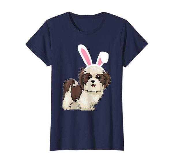 Shitzu Dog With Bunny Rabbit Hat Easter Happy Day Shirt