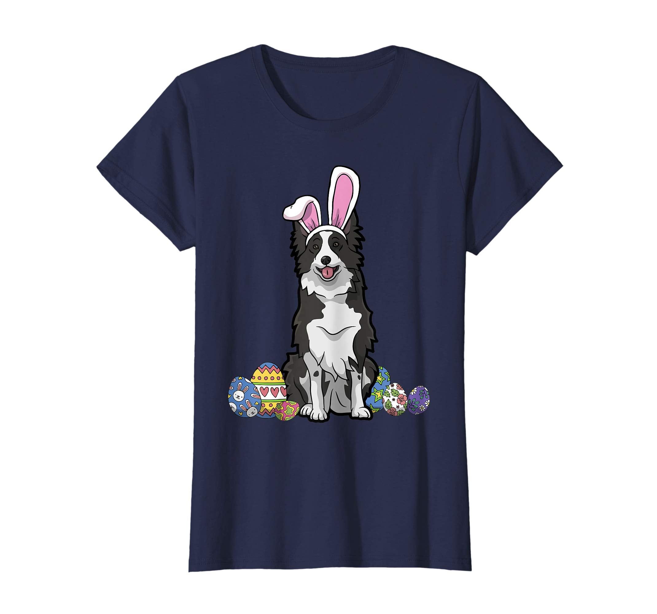 Border Collie Dabbing With Easter Bunny Rabbit Ears T-Shirt