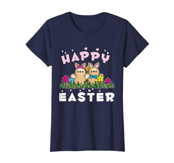 Happy Easter Bunny Tee shirt with Easter Eggs Tee