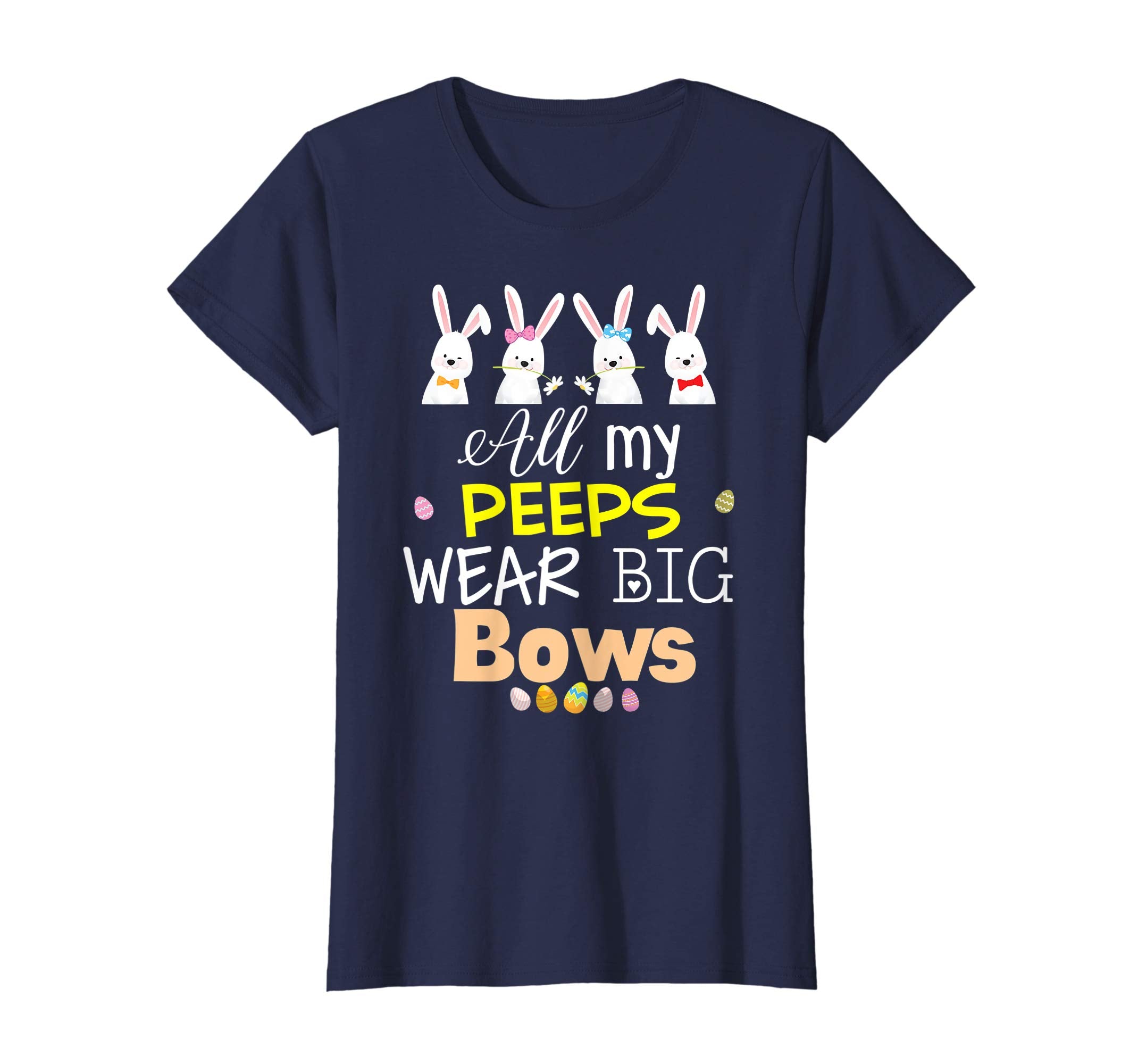 All My Peeps Wear Big Bows Easter Bunny Eggs T-Shirt Boys