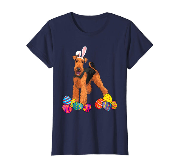 Airedale Terrier Bunny Ear With Egg Easter Easter Day Shirt