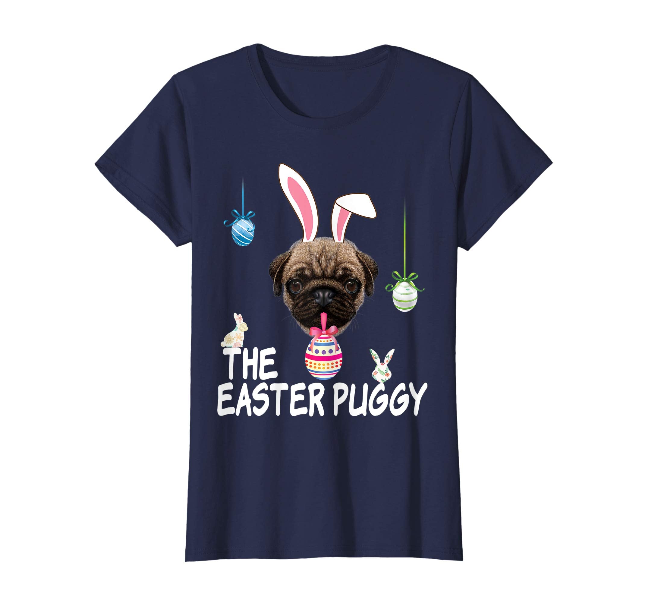 The Puggy Easter Pug Dog Bunny Egg T-Shirt Dog Lover Hunting
