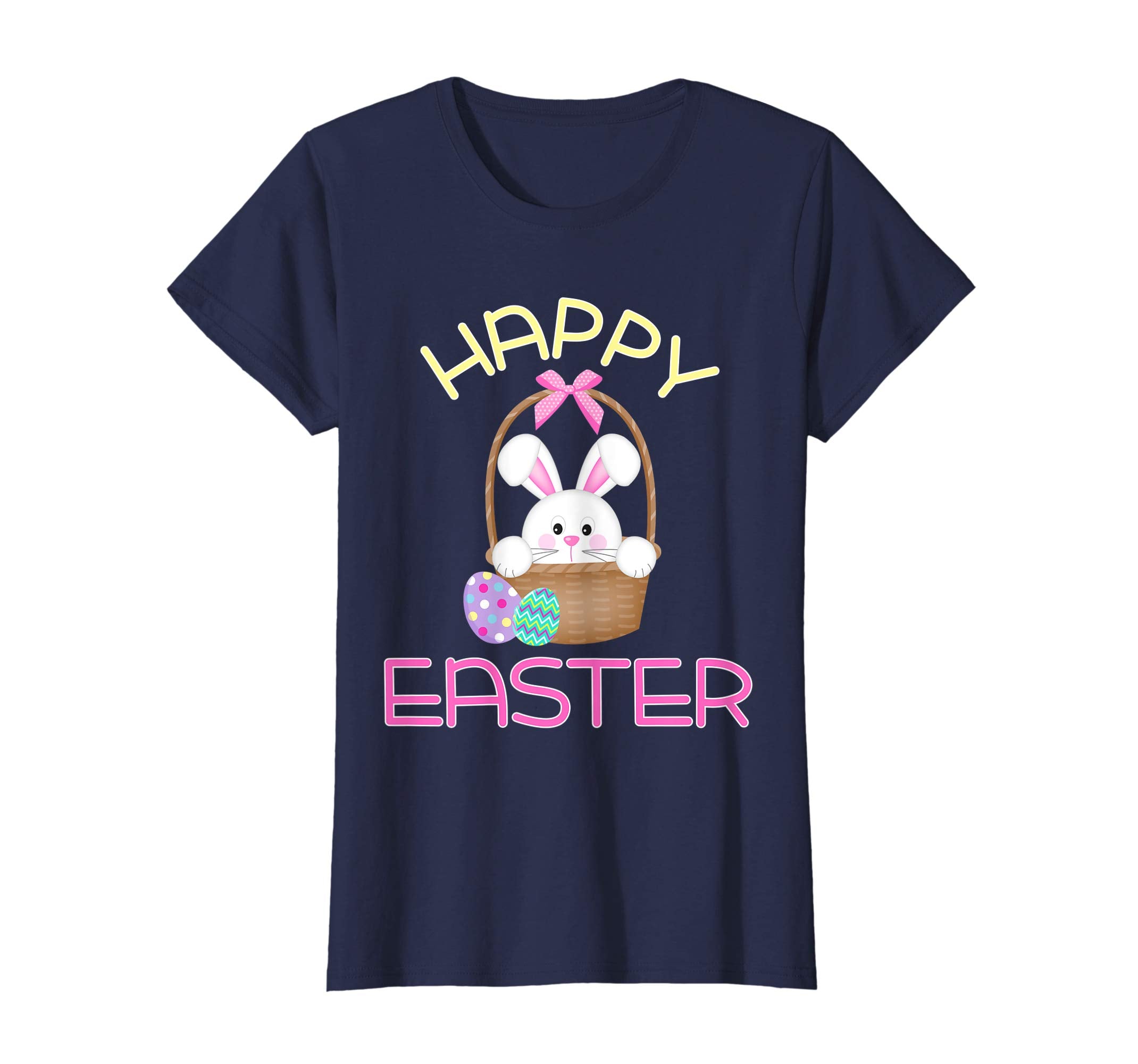 Happy Easter Shirt Bunny in Basket & Eggs Easter Gift