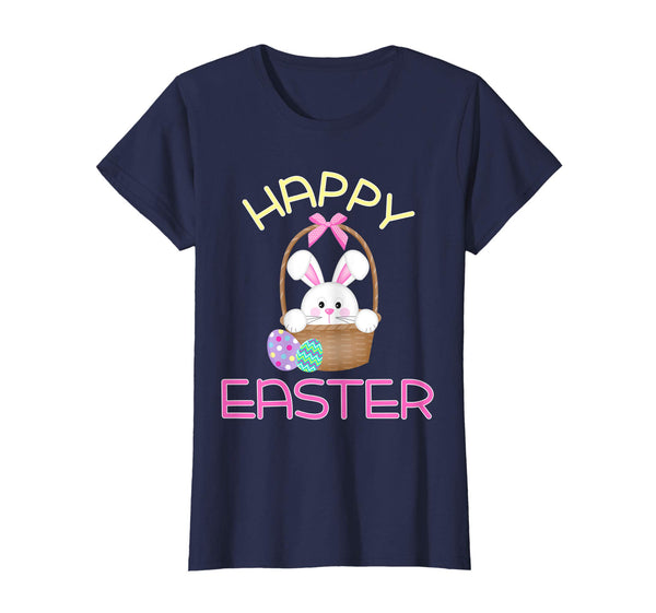 Happy Easter Shirt Bunny in Basket &amp; Eggs Easter Gift