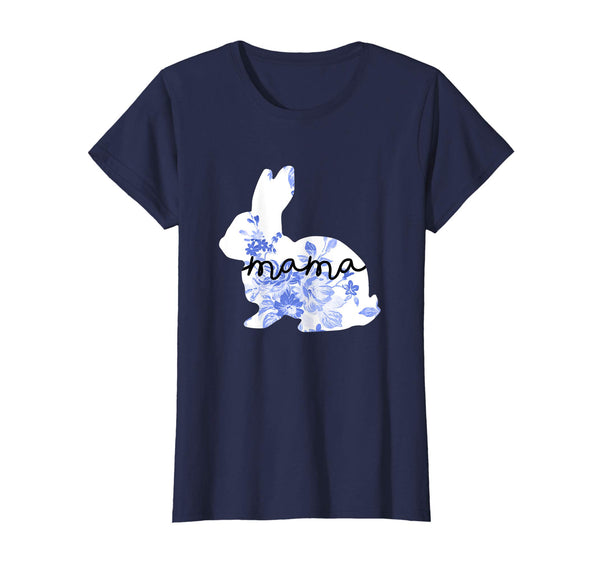 Womens Mama Bunny Watercolor Floral Easter Gift T Shirt for Mother
