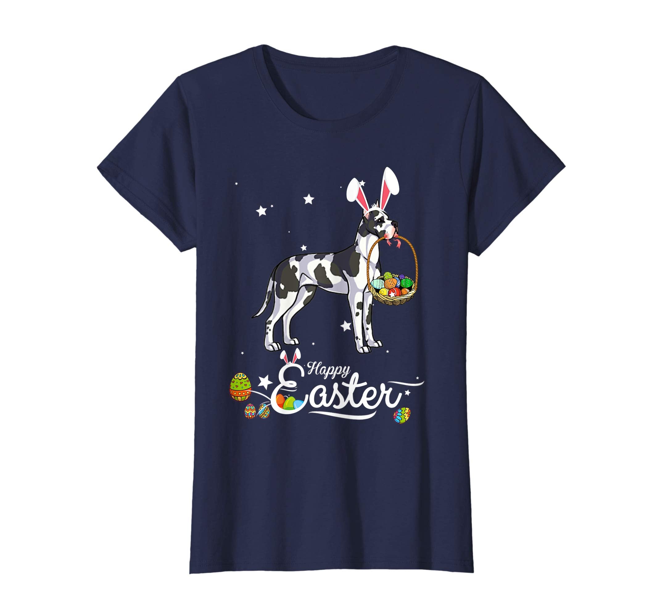 Great Dane Dog With Bunny Hat Easter Costume T Shirt
