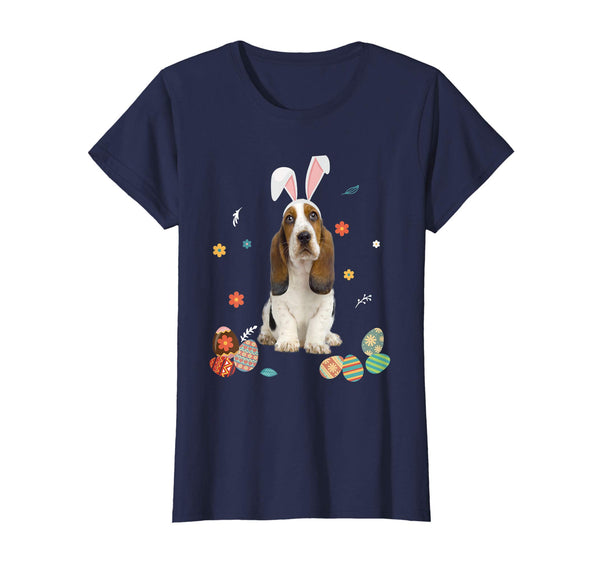 Basset Hound Bunny Rabbit Happy Easter Day T-Shirt