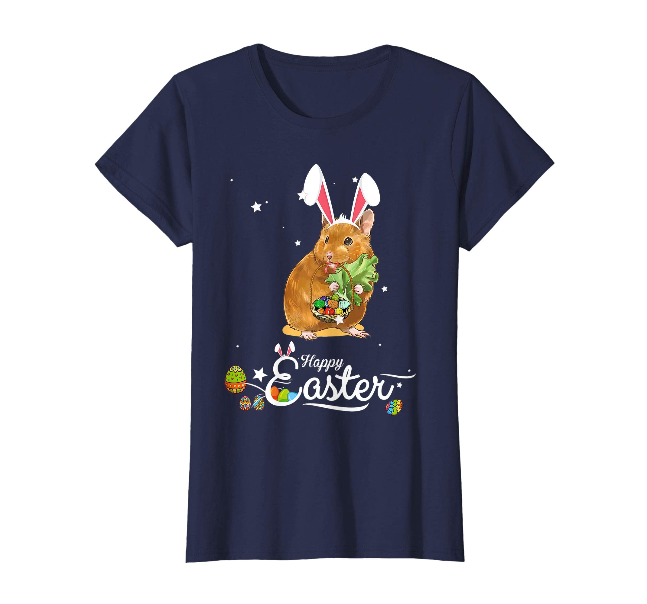 Cute Easter Hamster with Bunny Ears and Eggs T Shirt