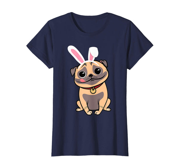 Pug Dog With Bunny Rabbit Hat Easter Happy Day Shirt