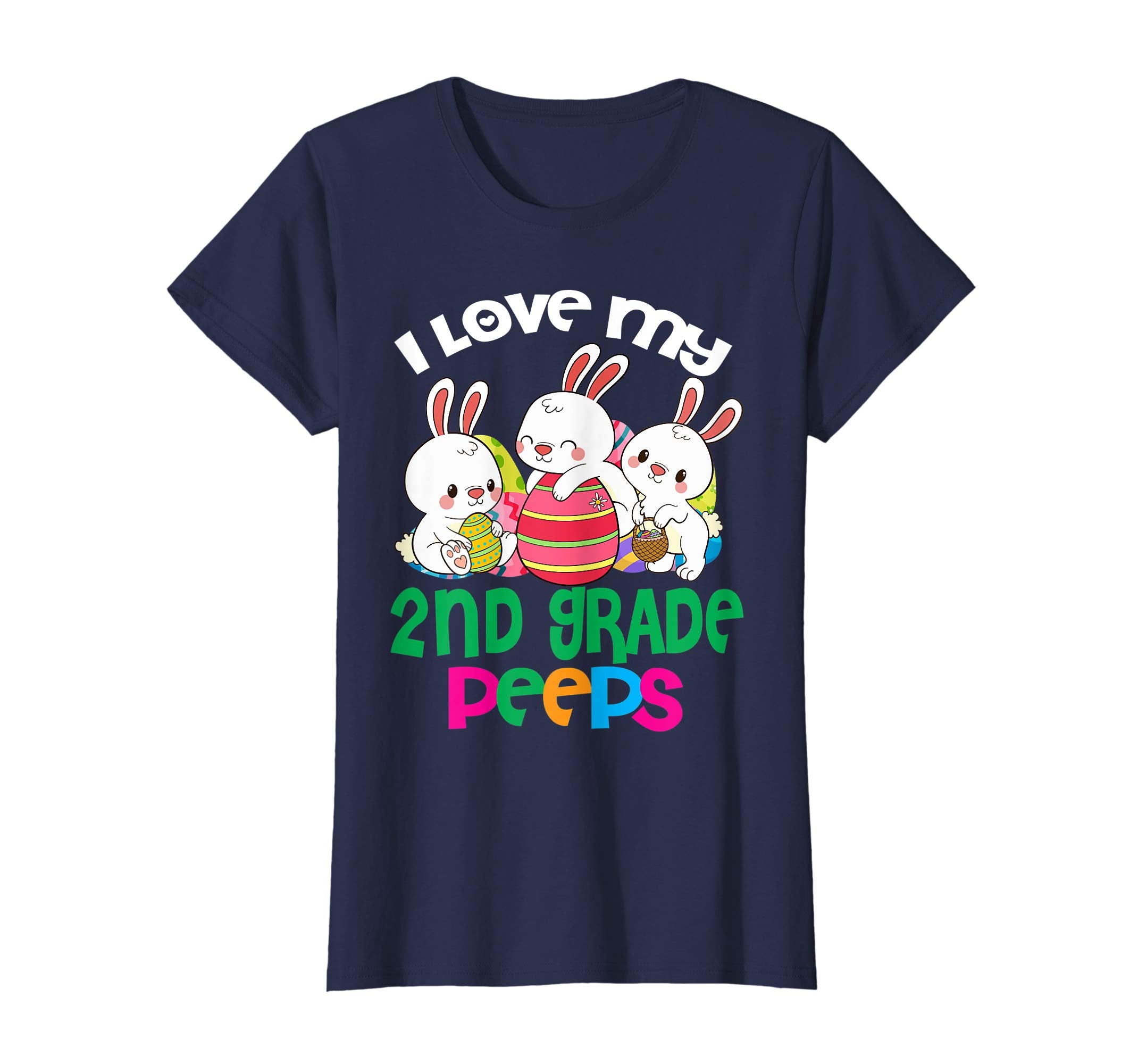 I Love My 2nd Grade Peeps Easter Egg Bunnies Teacher Shirt