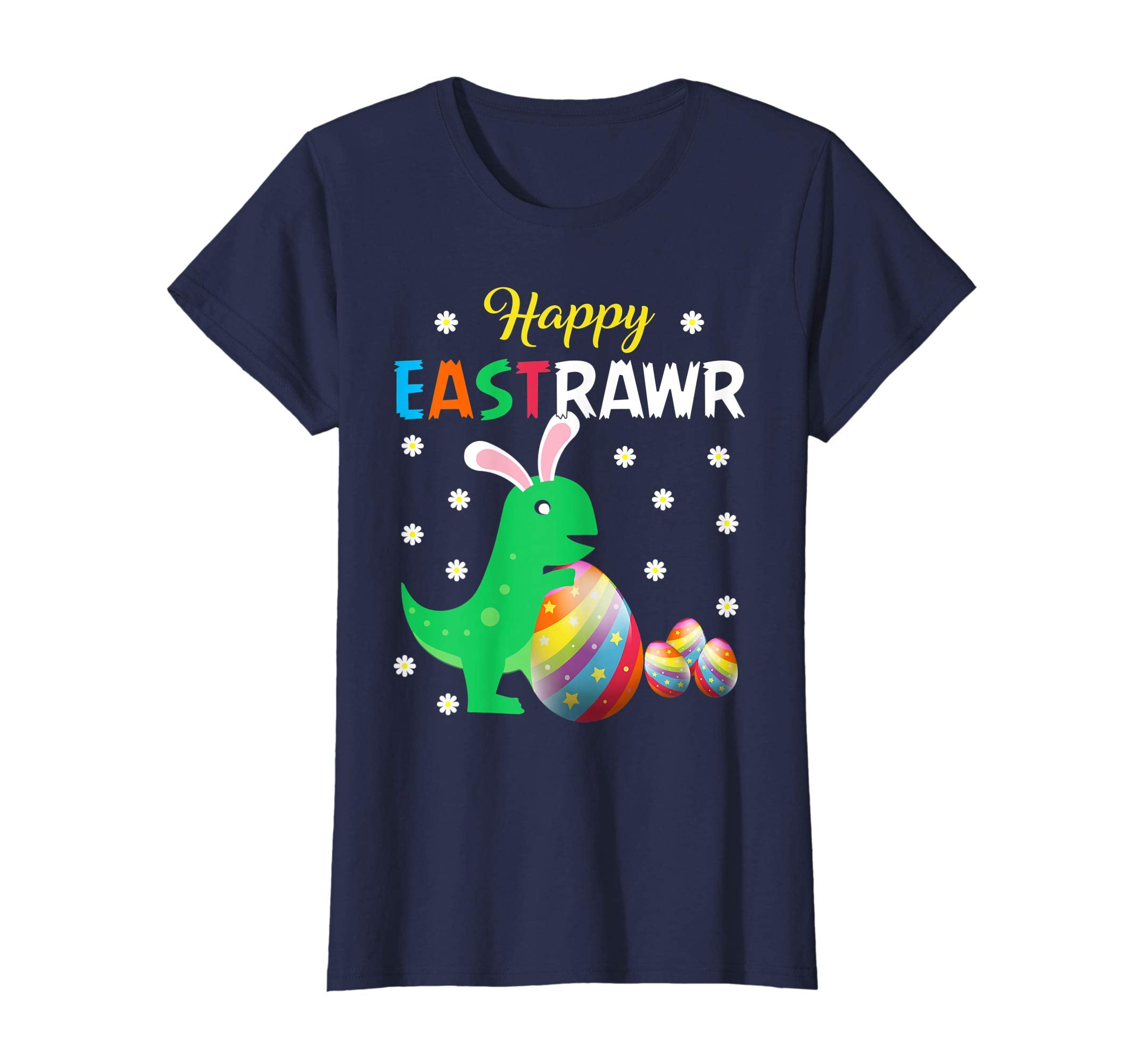 Happy Eastrawr T Rex Dinosaur Easter Bunny Egg Shirt Kids