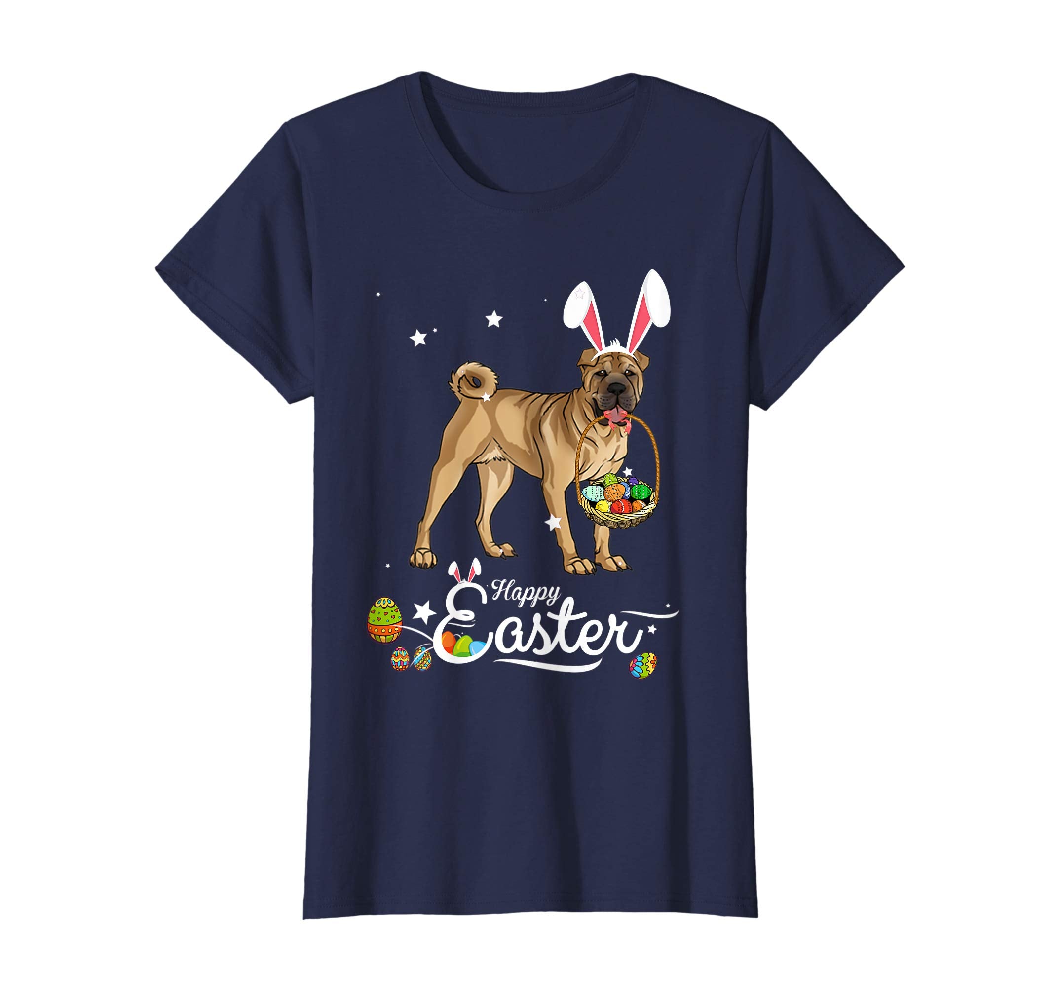 Chinese Shar-pei Dog With Bunny Hat Easter Costume T Shirt