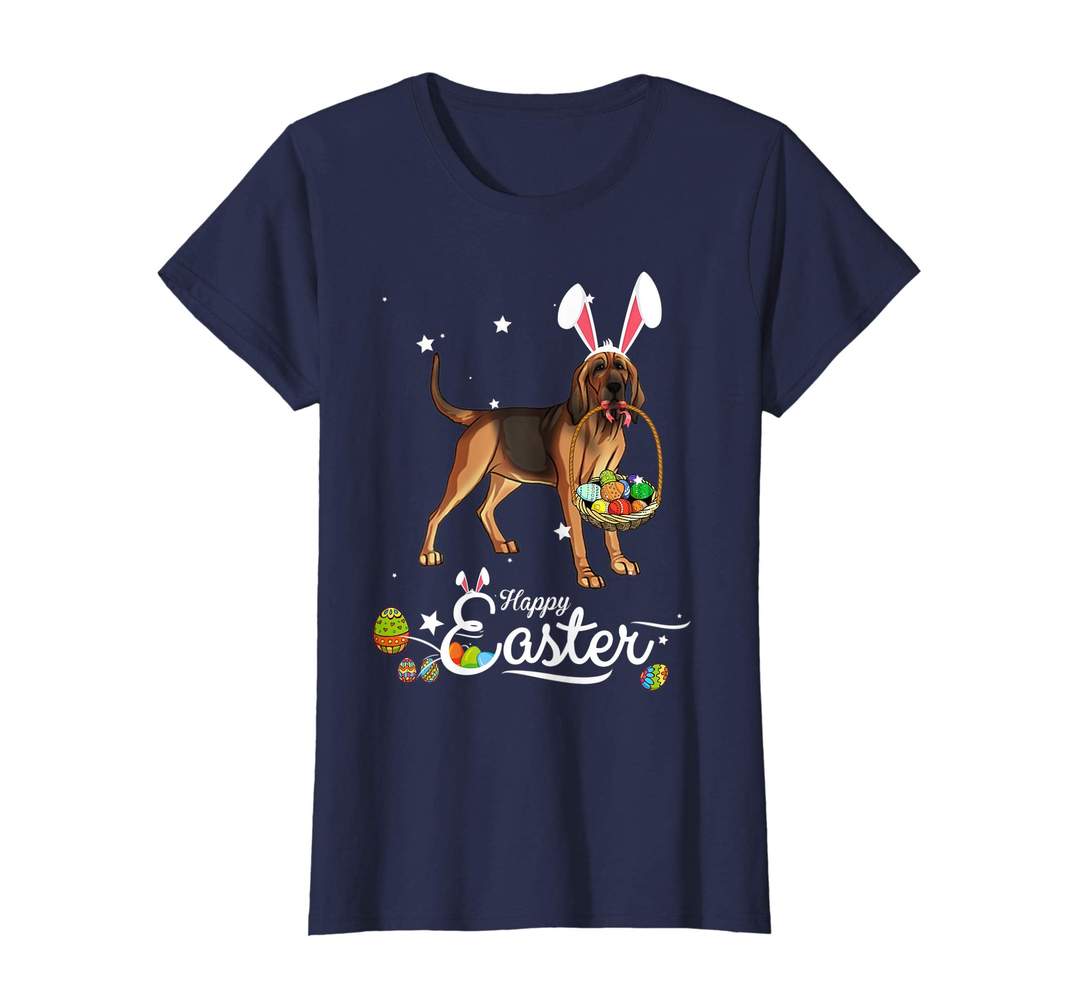 Bloodhound Dog With Bunny Hat Easter Costume T Shirt