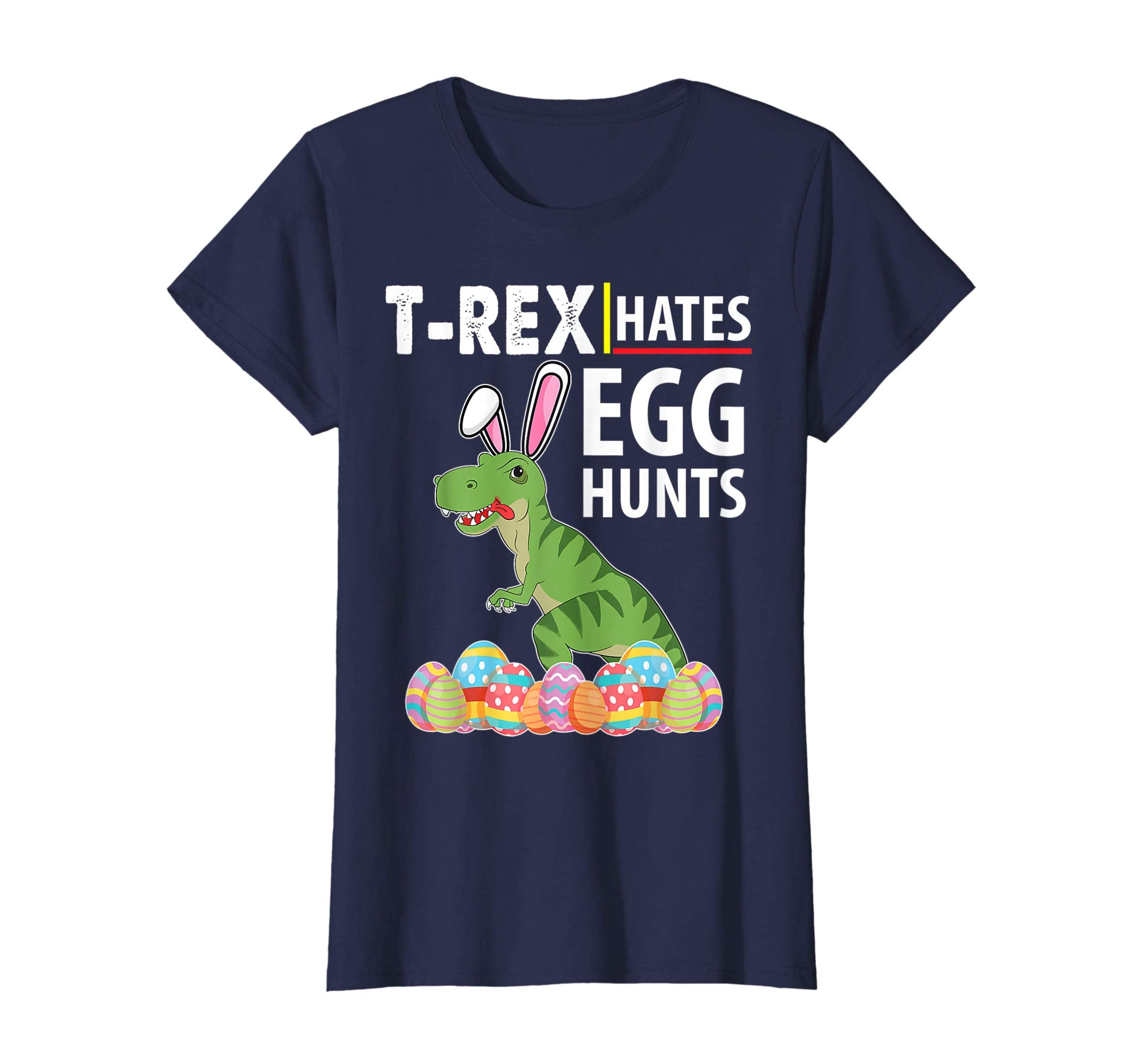 Bunny Dinosaur Trex Hates Egg Hunts Happy Easter Day Shirt