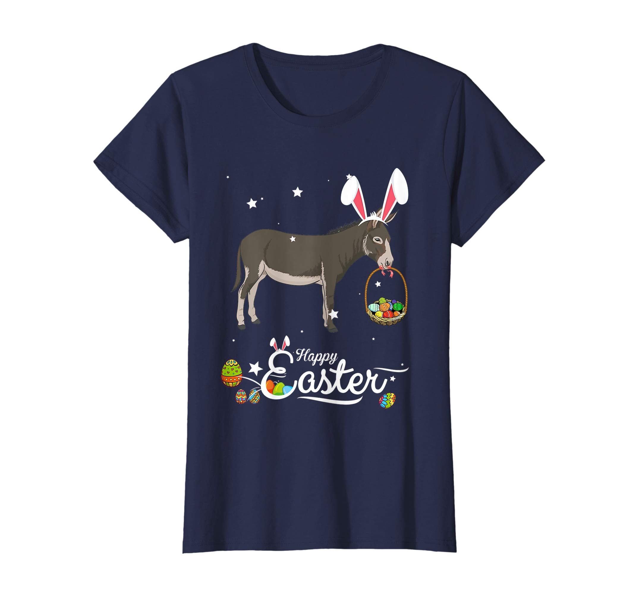 Cute Easter Donkey with Bunny Ears and Eggs T Shirt