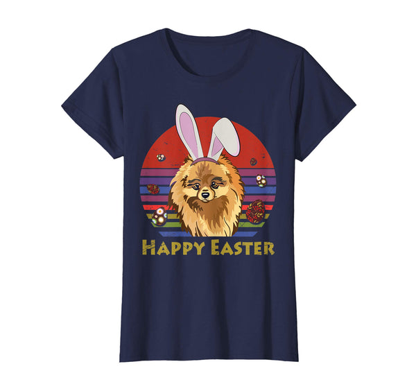 Pomeranian With Bunny Headband Happy Easter Tshirt Gifts