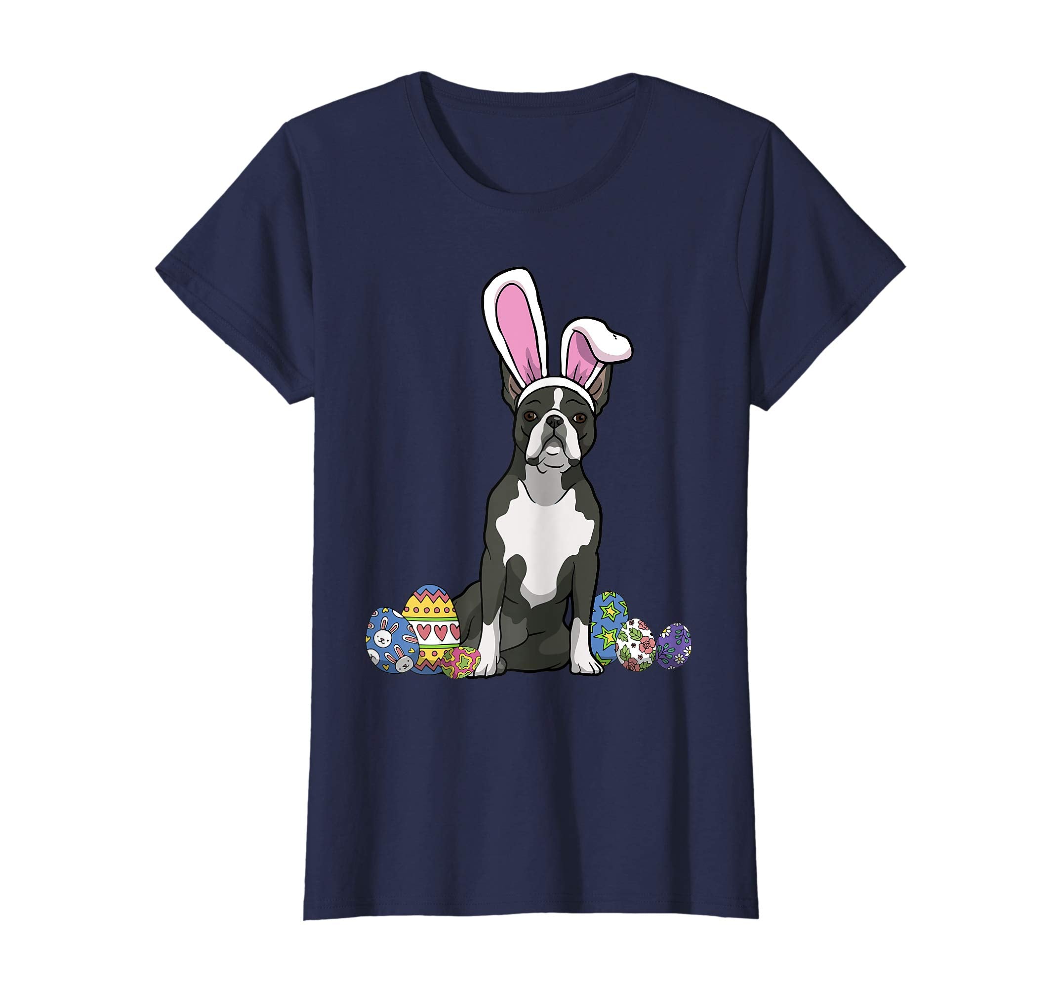 Boston Terrier Dressed As Easter Bunny Rabbit Ears T-Shirt
