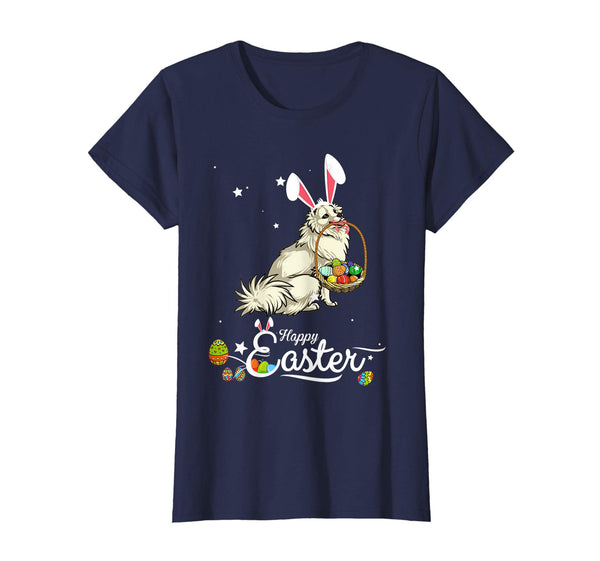 American Eskimo Dog With Bunny Hat Easter Costume T Shirt