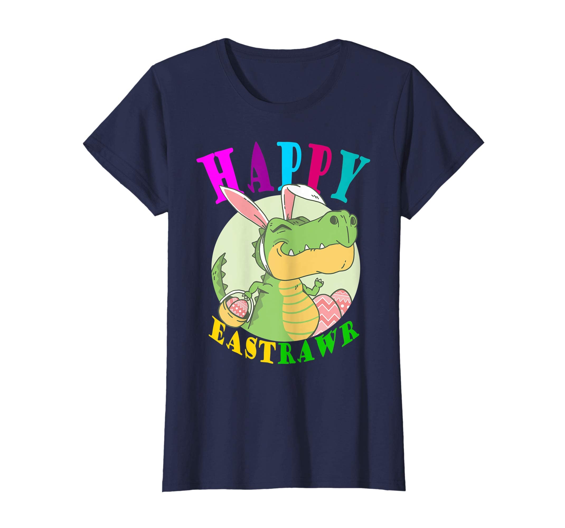 Happy Eastrawr T Rex Dinosaur Easter Bunny Egg Shirt Kids