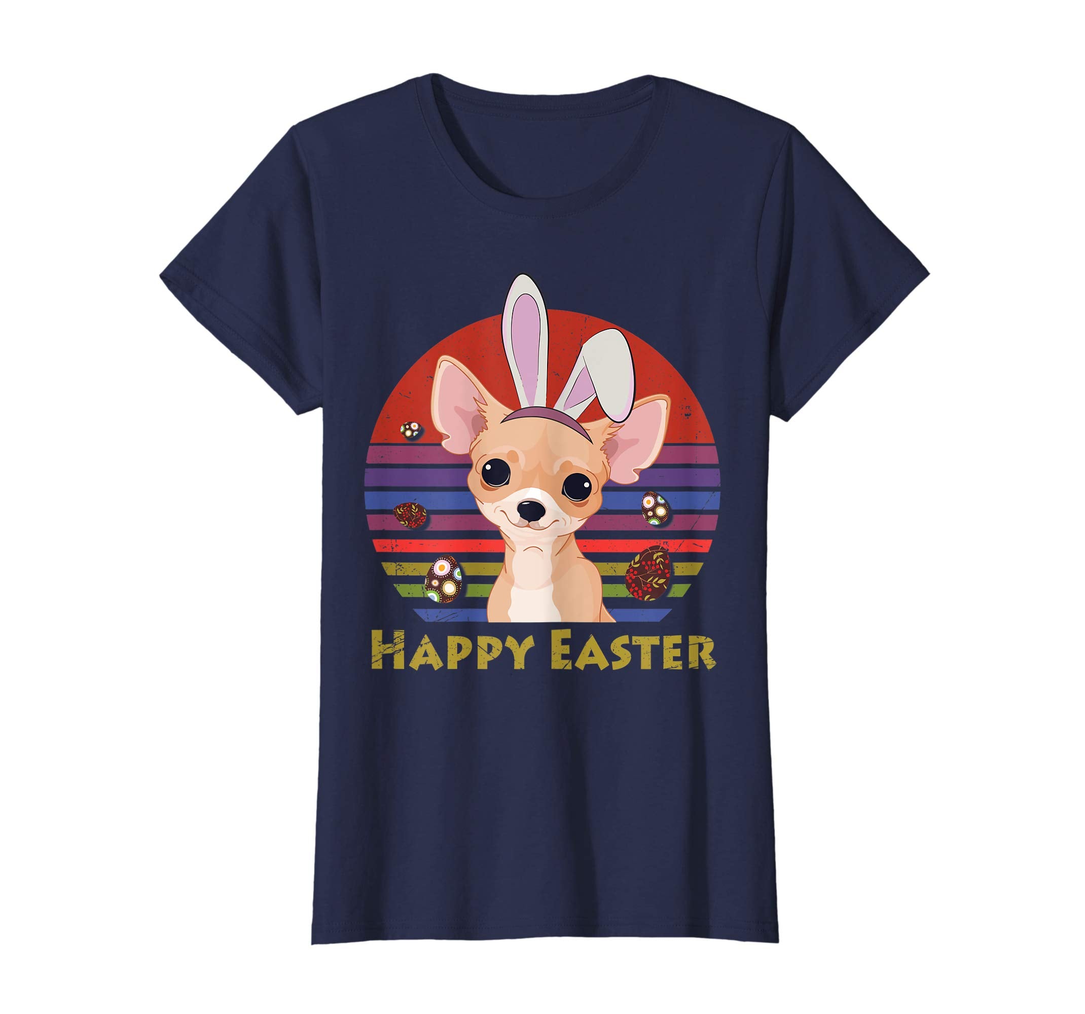 Chihuahua With Bunny Headband Happy Easter Tshirt Gifts