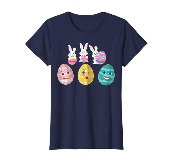 Bunnies Playing Easter Eggs Faces Happy Easter Day Shirt