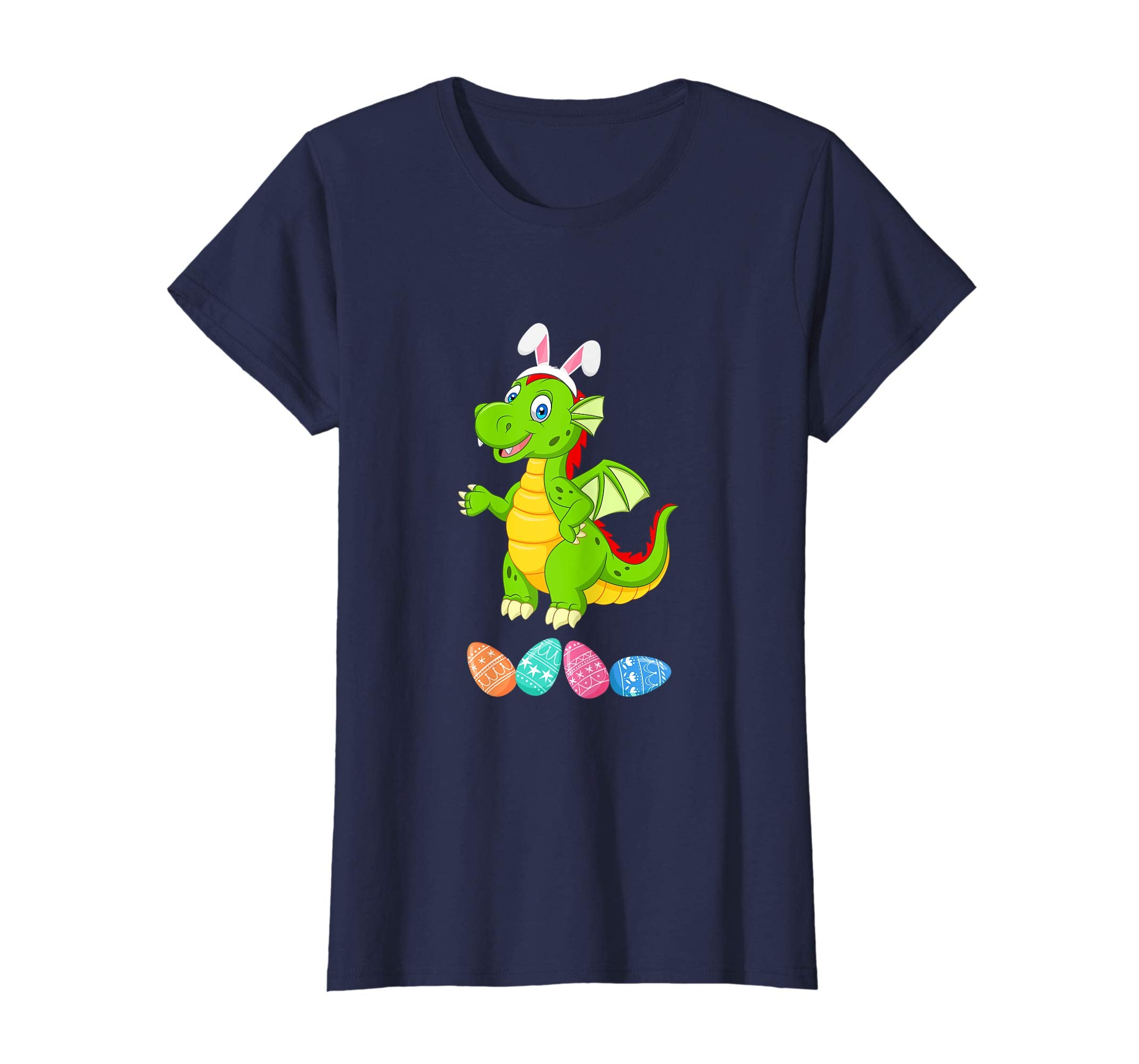 Funny Easter Dragon With Bunny Ears And Eggs T Shirt